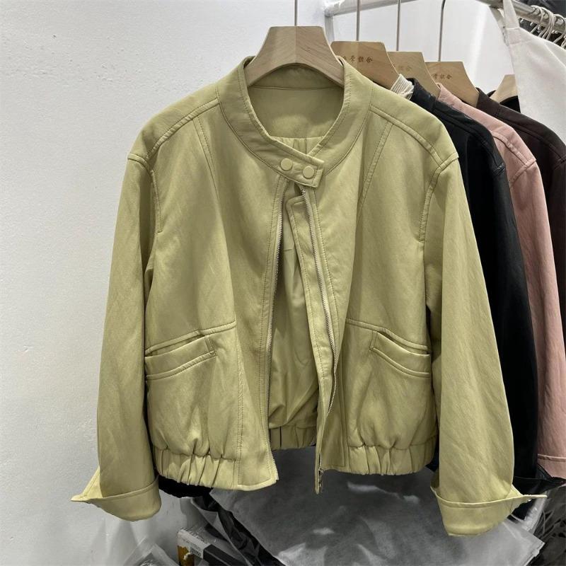 Женская кожаная куртка весенняя одежда новая стойка воротник свободная повседневная и тонкая черная куртка-локомотив из стираной кожи модная L 120-140
Женская кожаная куртка весенняя одежда новая стойка воротник свободная повседневная и тонкая черная куртка-локомотив из стираной кожи модная L 120-140