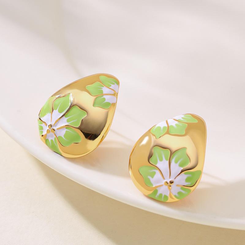 European and American fashion exquisite simple Hepburn wind dripping oil water drop flower stud earrings light luxury high-end earrings зелений
European and American fashion exquisite simple Hepburn wind dripping oil water drop flower stud earrings light luxury high-end earrings зелений
