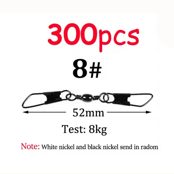 300pcs Wholesale Saltwater fishing Barrel Swivels With Double Safety Snaps Double A Shape Pin Fising Rigs Connector Accessories #8
300pcs Wholesale Saltwater fishing Barrel Swivels With Double Safety Snaps Double A Shape Pin Fising Rigs Connector Accessories #8