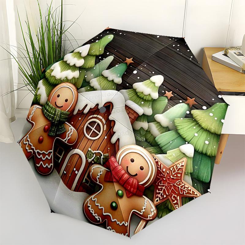 Gingerbread Man Themed Travel Umbrella-8 Ribs Automatic Opening and Closing, Portable Folding Design, Compact and Stylish Umbrella Suitable
Gingerbread Man Themed Travel Umbrella-8 Ribs Automatic Opening and Closing, Portable Folding Design, Compact and Stylish Umbrella Suitable