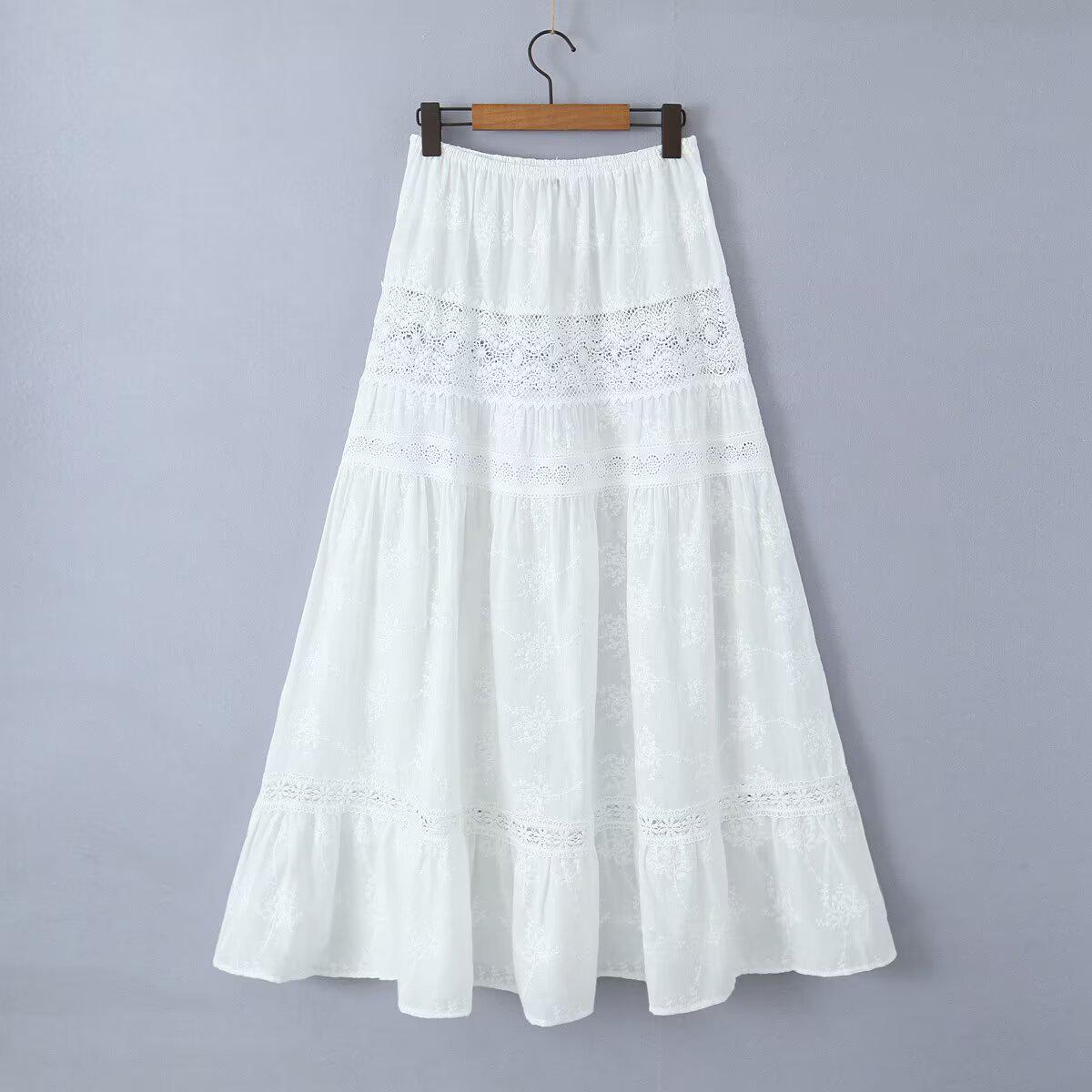 Women s High Waist White Lace Embroidery A-Line Long Skirt - Autumn & Winter Gentle Style Large білий
Women s High Waist White Lace Embroidery A-Line Long Skirt - Autumn & Winter Gentle Style Large білий