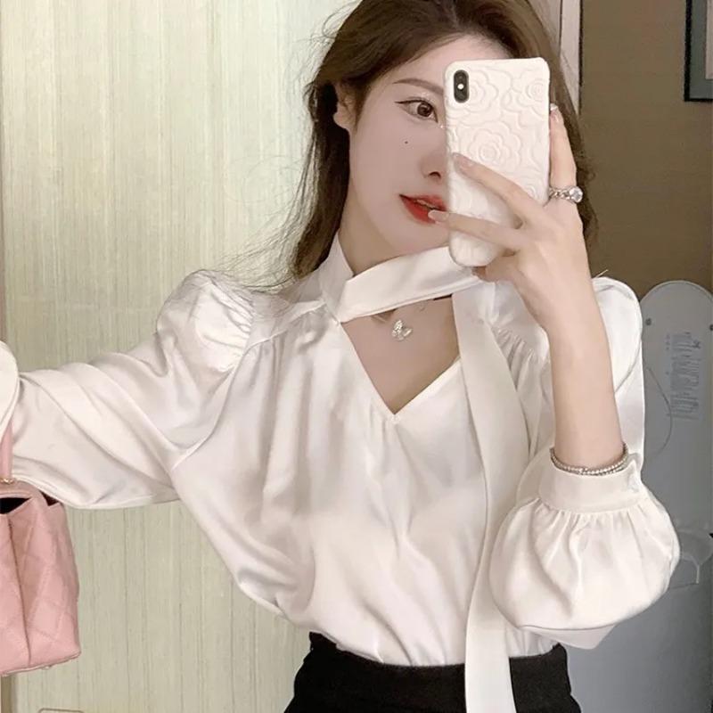Women s Elegant V-Neck Blouse White Long-Sleeve Puff Sleeve Office Casual Shirts S білий
Women s Elegant V-Neck Blouse White Long-Sleeve Puff Sleeve Office Casual Shirts S білий