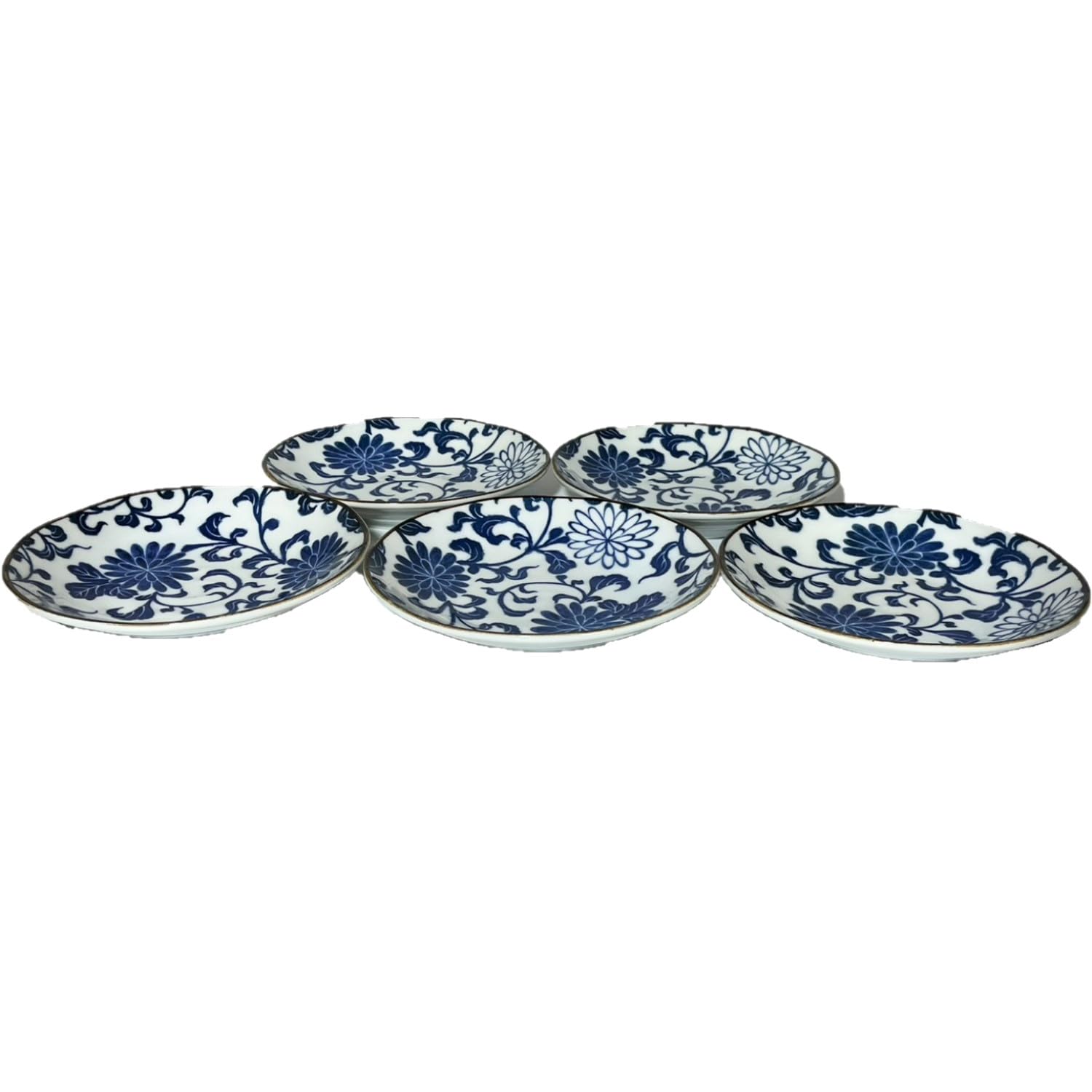Blue and white chrysanthemum arabesque set of medium-sized plates
Blue and white chrysanthemum arabesque set of medium-sized plates