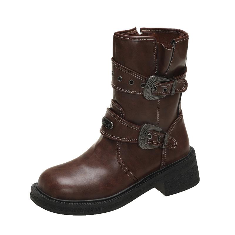 Maillard Martin boots 2025 autumn and winter new square head thick sole belt buckle side zipper thick heel middle heel knight boots women 40 коричневий
Maillard Martin boots 2025 autumn and winter new square head thick sole belt buckle side zipper thick heel middle heel knight boots women 40 коричневий