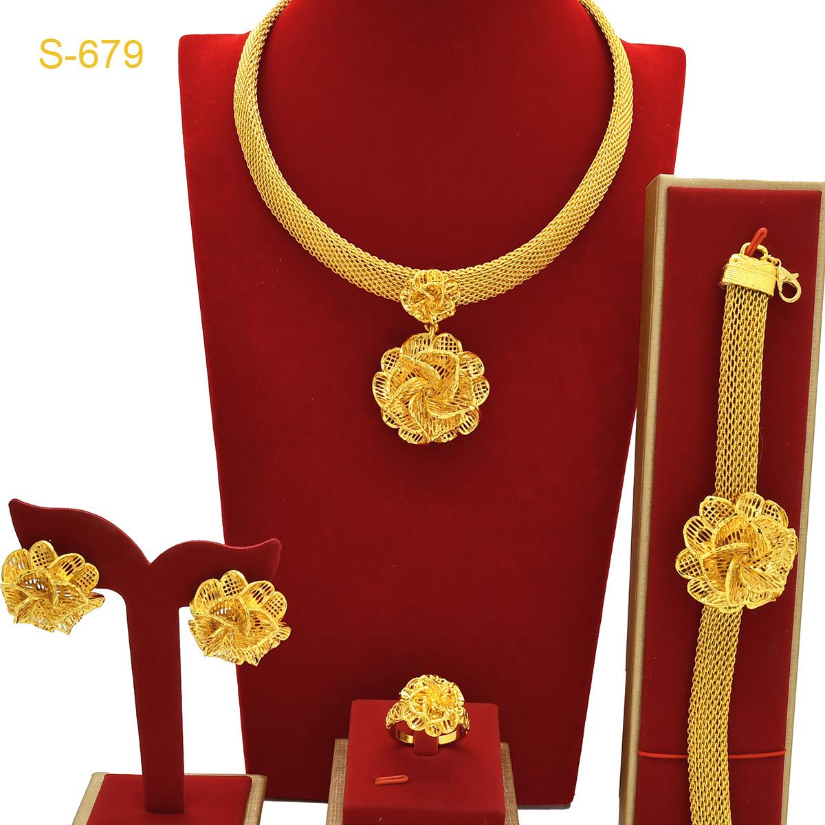 2026 Dubai Gold Jewelry Middle East Women s Necklace Earrings Ring Bracelet Not Easy To Fade Four-piece Set 45cm
2026 Dubai Gold Jewelry Middle East Women s Necklace Earrings Ring Bracelet Not Easy To Fade Four-piece Set 45cm