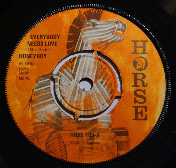 7inch Record HONEY BOY Everybody Needs Love HOSS109 Horse 1975 UK Reggae Ska Dub Used
7inch Record HONEY BOY Everybody Needs Love HOSS109 Horse 1975 UK Reggae Ska Dub Used