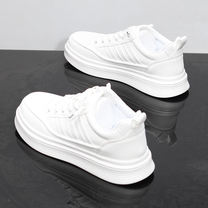 Spring and summer leather breathable lightweight thick baseplate shoes three bars sports and leisure 2 38
Spring and summer leather breathable lightweight thick baseplate shoes three bars sports and leisure 2 38