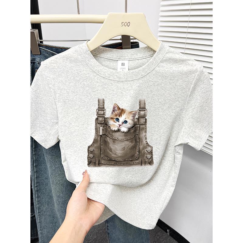 Women s Cute Kitten Print Round Neck Slimming T-Shirt - Korean Style, Petite Fit, Short Sleeve, Summer Top 3XL вино красного
Women s Cute Kitten Print Round Neck Slimming T-Shirt - Korean Style, Petite Fit, Short Sleeve, Summer Top 3XL вино красного