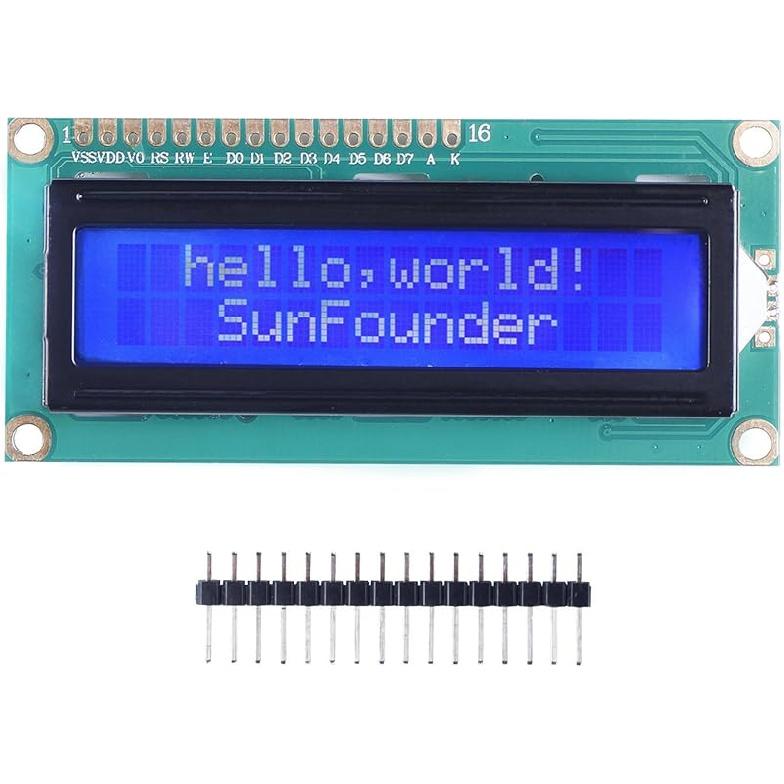 SunFounder LCD1602 Module with 3.3V Backlight Compatible with Arduino R3 Mega2560 Raspberry Pi 16x2 Character White on Blue Background LCD1602 (1Pack)
SunFounder LCD1602 Module with 3.3V Backlight Compatible with Arduino R3 Mega2560 Raspberry Pi 16x2 Character White on Blue Background LCD1602 (1Pack)