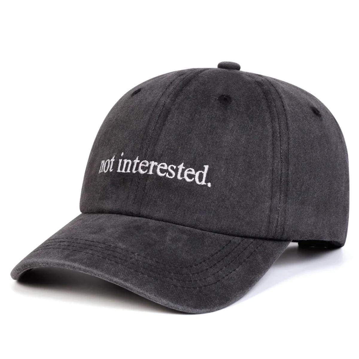 Unisex Not INTERESTED Embroidery Wash Baseball Caps Spring and Autumn Outdoor Adjustable Casual Hats Sunscreen Hat Sports Cap чорний
Unisex Not INTERESTED Embroidery Wash Baseball Caps Spring and Autumn Outdoor Adjustable Casual Hats Sunscreen Hat Sports Cap чорний