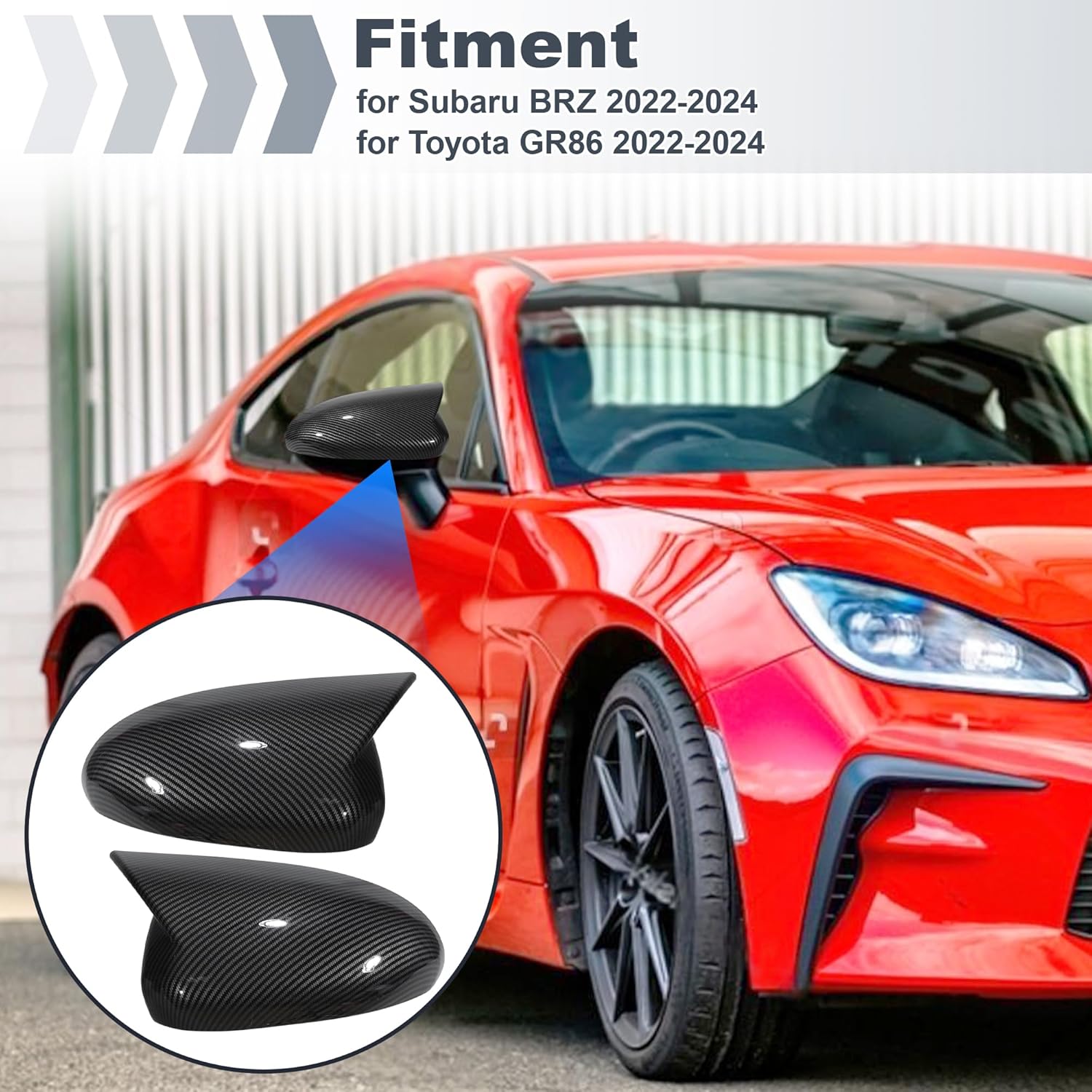 Motoforti 2PCS Left Right Side Ox Horn Wing Mirror Cover Cap for Subaru BRZ 2022-2024, for Toyota GR86 2022-2024, Car Rear View Driver Passenger
Motoforti 2PCS Left Right Side Ox Horn Wing Mirror Cover Cap for Subaru BRZ 2022-2024, for Toyota GR86 2022-2024, Car Rear View Driver Passenger
