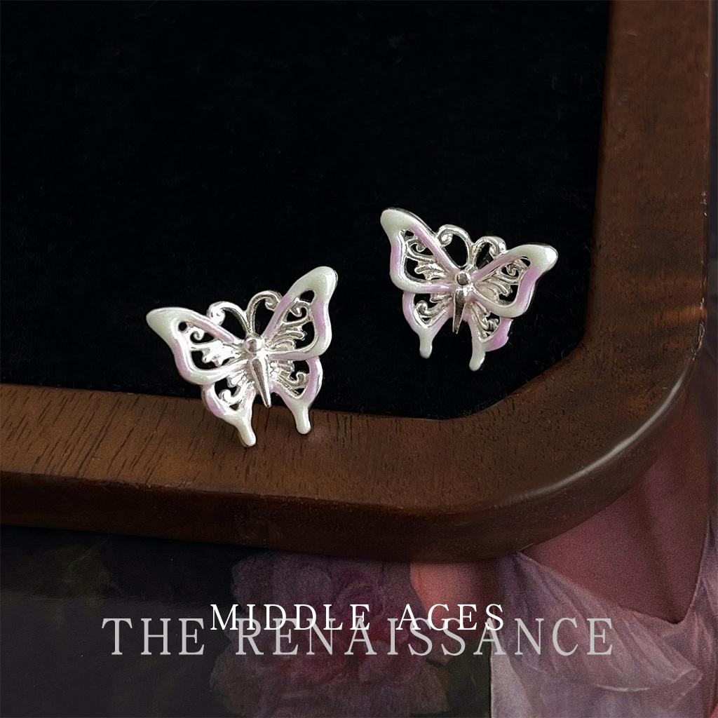 Enamel Drop Glaze Hollow Purple Butterfly Stud Earrings Elegant French Earrings
Enamel Drop Glaze Hollow Purple Butterfly Stud Earrings Elegant French Earrings