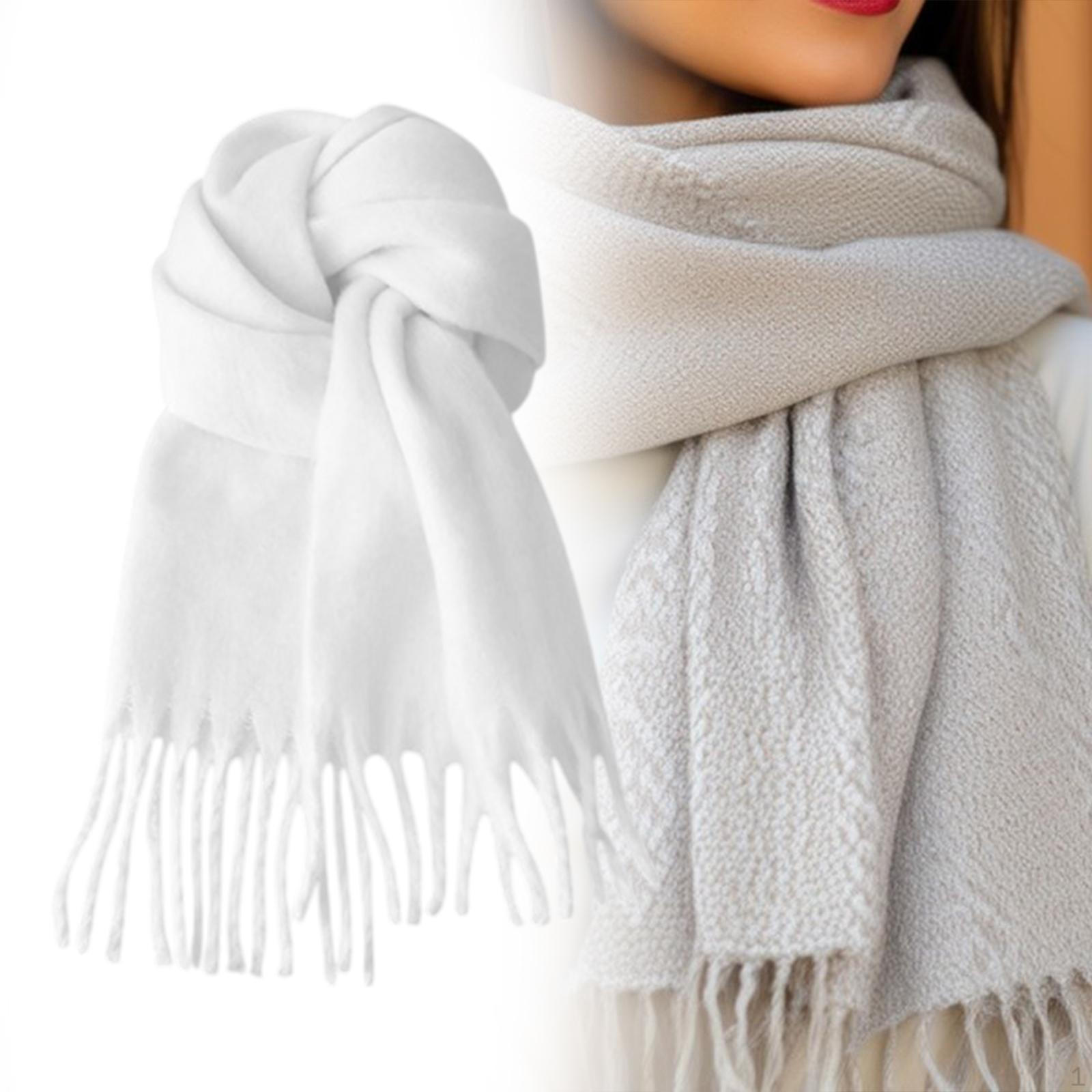 Зимний шарф Аксессуары для одежды Элегантная Удобная Длинная шаль Теплое одеяло белый