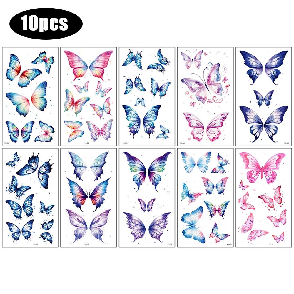 Waterproof Butterfly Temporary Tattoo Stickers 10PCS Colorful Wings Eyes Corner Art Face Stickers Stage Festivals Party Makeup
Waterproof Butterfly Temporary Tattoo Stickers 10PCS Colorful Wings Eyes Corner Art Face Stickers Stage Festivals Party Makeup