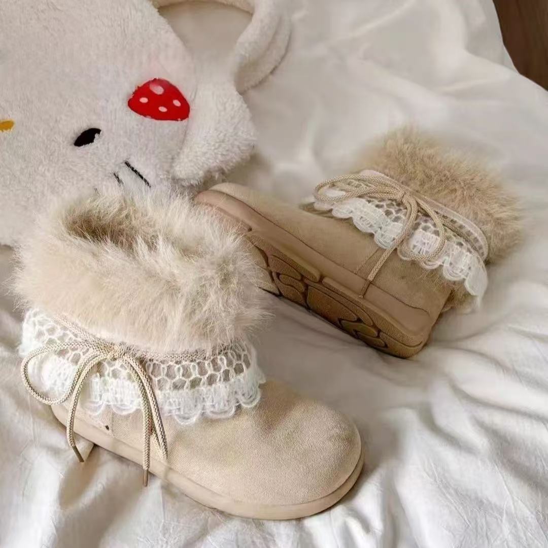 Retro thick-soled warm lace snow boots winter new short tube plush cotton shoes 40【foot length 25.0cm】 бежевий
Retro thick-soled warm lace snow boots winter new short tube plush cotton shoes 40【foot length 25.0cm】 бежевий