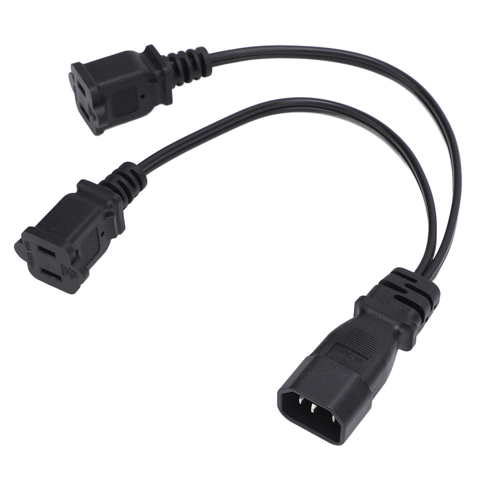 IEC320 C14 Male to 2 Nema 1 15R Female Power Cord PVC Y Splitter Adapter Power Extension Cable for
IEC320 C14 Male to 2 Nema 1 15R Female Power Cord PVC Y Splitter Adapter Power Extension Cable for