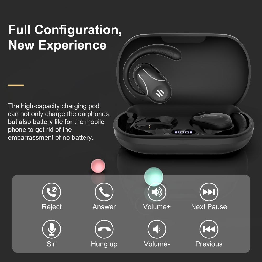 Наушники Bluetooth с вращающимся крючком, воздухопроводящие, бесшумные, мягкие силиконовые ушные подвески чёрный
Наушники Bluetooth с вращающимся крючком, воздухопроводящие, бесшумные, мягкие силиконовые ушные подвески чёрный