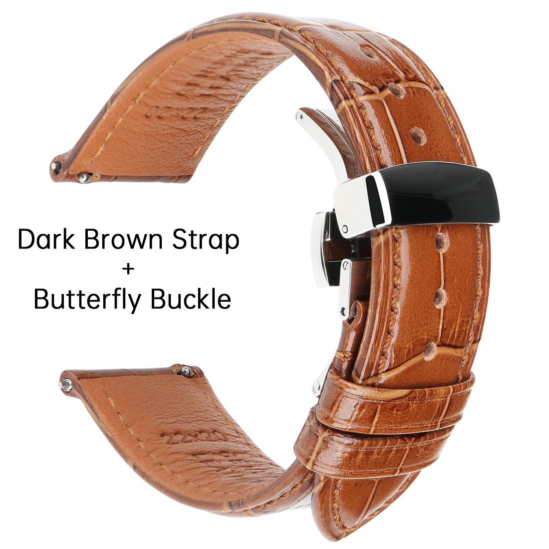 Fashion Brown Black Leather Watch Strap 18mm 20mm 22mm 24mm Men Women Watchband Universal Butterfly Buckle Watch Band Bracelet 24mm
Fashion Brown Black Leather Watch Strap 18mm 20mm 22mm 24mm Men Women Watchband Universal Butterfly Buckle Watch Band Bracelet 24mm