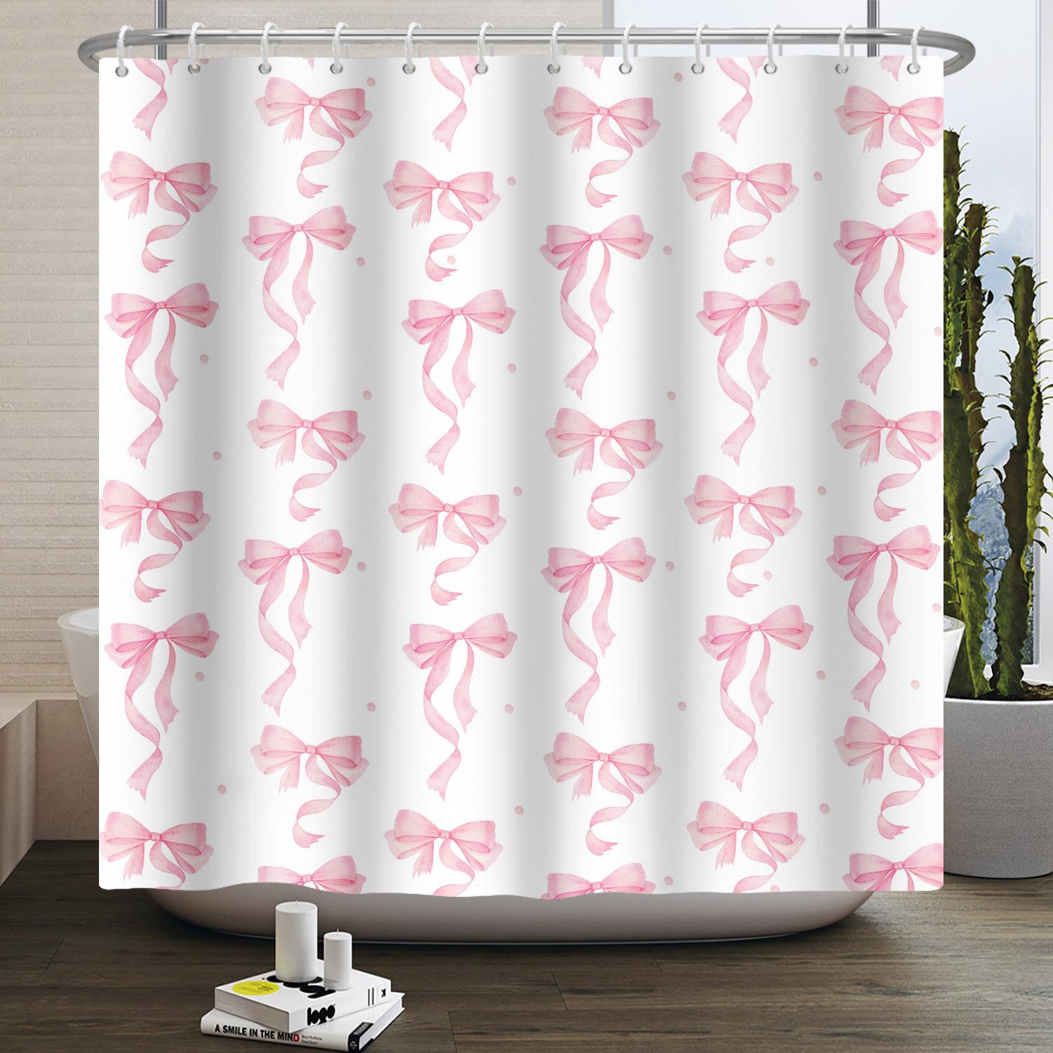 Bow Pattern Shower Curtain Sweet Girl Bathroom Decoration Waterproof Bath Curtain Bathtub Privacy Partition Screen With 12 Hooks W60H190(CM)-1 Pcs
Bow Pattern Shower Curtain Sweet Girl Bathroom Decoration Waterproof Bath Curtain Bathtub Privacy Partition Screen With 12 Hooks W60H190(CM)-1 Pcs
