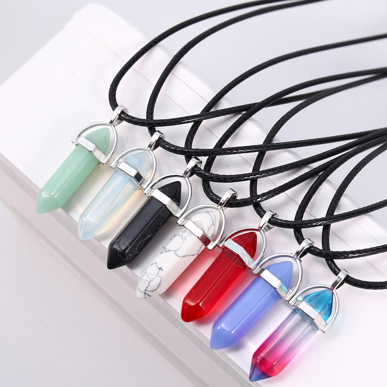 7 шт./набор модных простых кристальных ожерелий в виде шестигранных столбиков, целебные кристаллы, женские ожерелья и мужское ожерелье
7 шт./набор модных простых кристальных ожерелий в виде шестигранных столбиков, целебные кристаллы, женские ожерелья и мужское ожерелье