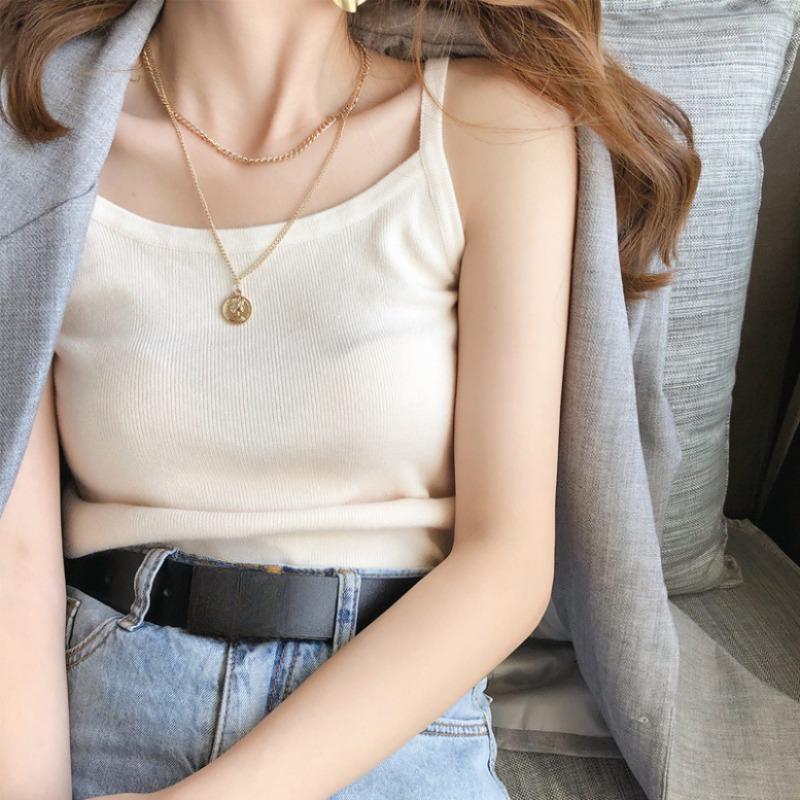 Halter Tank Top Women s Suit with A Small White French Knit Short Sleeveless Top with A Base Design One size
Halter Tank Top Women s Suit with A Small White French Knit Short Sleeveless Top with A Base Design One size