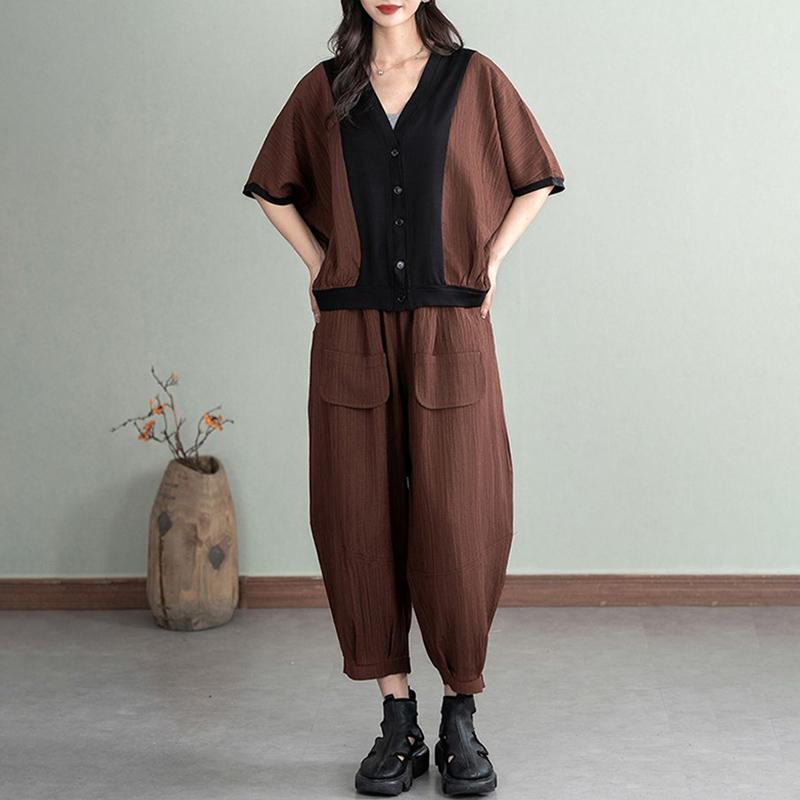 Женский летний костюм из 2 предметов, футболка оверсайз, брюки, удобный комплект из двух предметов с коротким рукавом и длинными брюками, свободный повседневный костюм XXXL коричневый
Женский летний костюм из 2 предметов, футболка оверсайз, брюки, удобный комплект из двух предметов с коротким рукавом и длинными брюками, свободный повседневный костюм XXXL коричневый