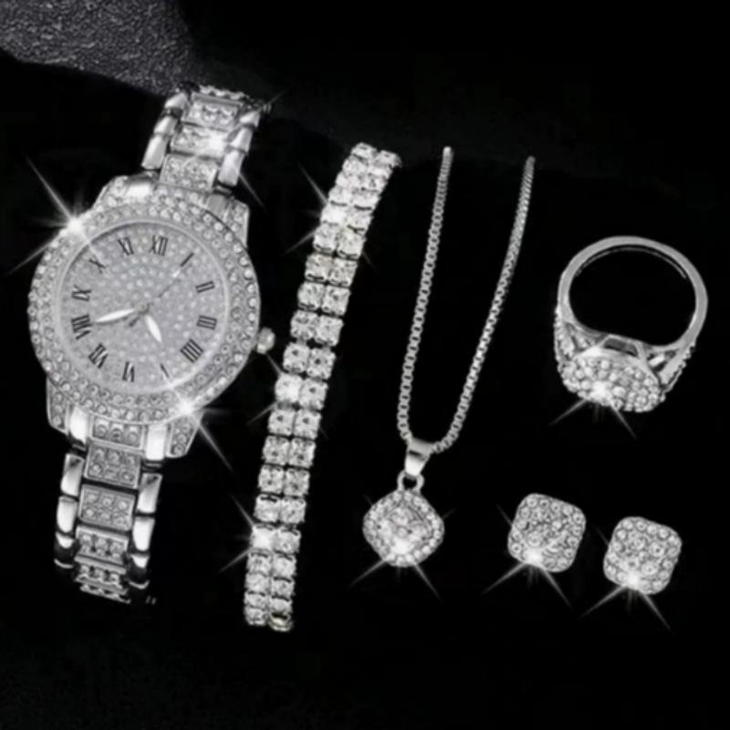 Ladies Watch Set Steel Belt Full Diamond Premium Quartz Watch Temperament Business Leisure Watch large price
Ladies Watch Set Steel Belt Full Diamond Premium Quartz Watch Temperament Business Leisure Watch large price