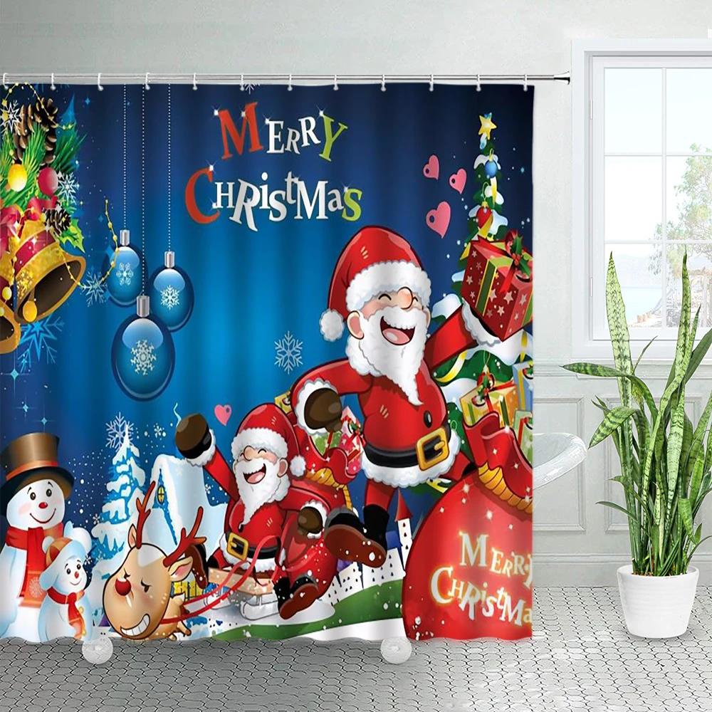 Funny Cartoon Santa Claus Snowman Christmas Shower Curtains Set Winter White Cedar Snowflake Holiday Decor Xmas Bathroom Curtain 90x180cm-35x70in
Funny Cartoon Santa Claus Snowman Christmas Shower Curtains Set Winter White Cedar Snowflake Holiday Decor Xmas Bathroom Curtain 90x180cm-35x70in