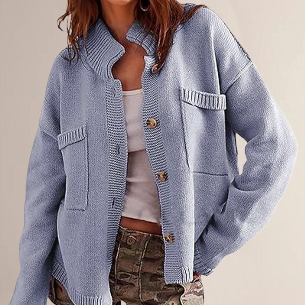 QICED Осенне-зимнее трикотажное пальто с воротником-стойкой, однотонный кардиган, свитер для женщин XL
QICED Осенне-зимнее трикотажное пальто с воротником-стойкой, однотонный кардиган, свитер для женщин XL