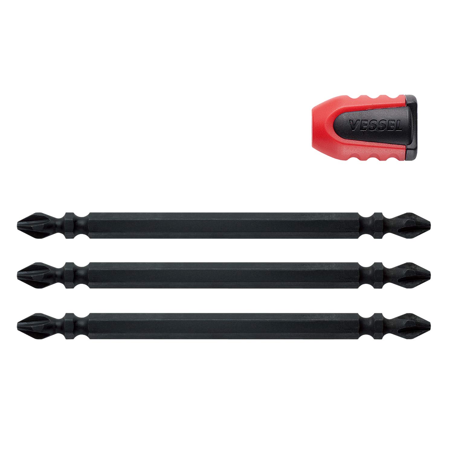VESSEL Sakisubo Double Headed Bit x 110mm Set of 3 with Screw Mag Catcher NMCS3P2110F +2
VESSEL Sakisubo Double Headed Bit x 110mm Set of 3 with Screw Mag Catcher NMCS3P2110F +2