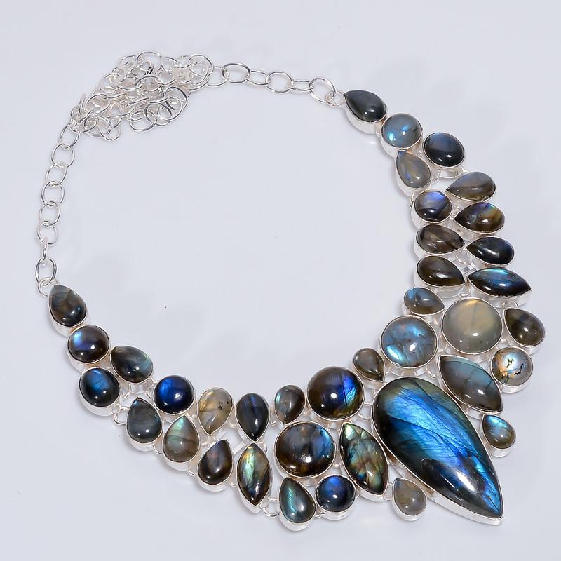 Classic Top Grade Qualite 100% Natural Labradorite Pear Shape Ethnic Style Handmade Jewelry 925 Steling Silver Plated Necklace 19 WSJ-5116 срібний
Classic Top Grade Qualite 100% Natural Labradorite Pear Shape Ethnic Style Handmade Jewelry 925 Steling Silver Plated Necklace 19 WSJ-5116 срібний