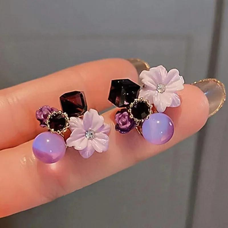 Серьги-пусеты с фиолетовыми кристаллами в виде цветка для женщины, сиреневые серьги, корейская мода, свадебная вечеринка, ювелирные украшения, набор аксессуаров для элегантности девушки фиолетовый
Серьги-пусеты с фиолетовыми кристаллами в виде цветка для женщины, сиреневые серьги, корейская мода, свадебная вечеринка, ювелирные украшения, набор аксессуаров для элегантности девушки фиолетовый