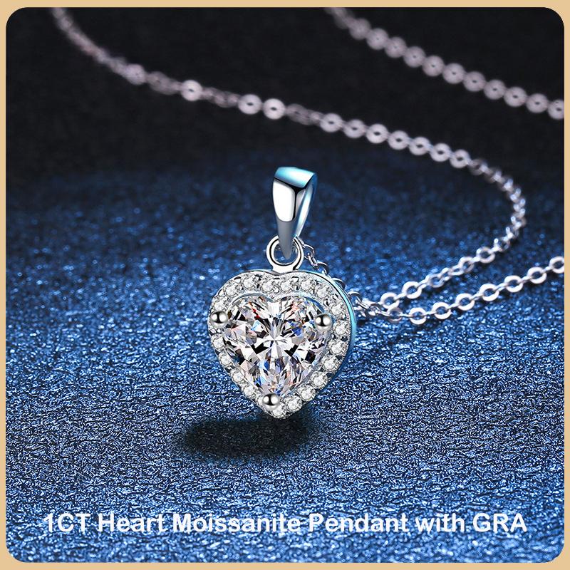 Luxury Real 1CT Moissanite Heart Pendant Necklace for Woman Lovers S925 Sterling Silver Diamond Neck Chain Necklaces Gift
Luxury Real 1CT Moissanite Heart Pendant Necklace for Woman Lovers S925 Sterling Silver Diamond Neck Chain Necklaces Gift