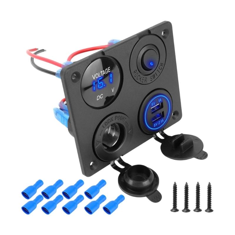 2 USB Car Power Adapter With Meter And Water Resistant Button For Vehicles And Motorcycles
2 USB Car Power Adapter With Meter And Water Resistant Button For Vehicles And Motorcycles