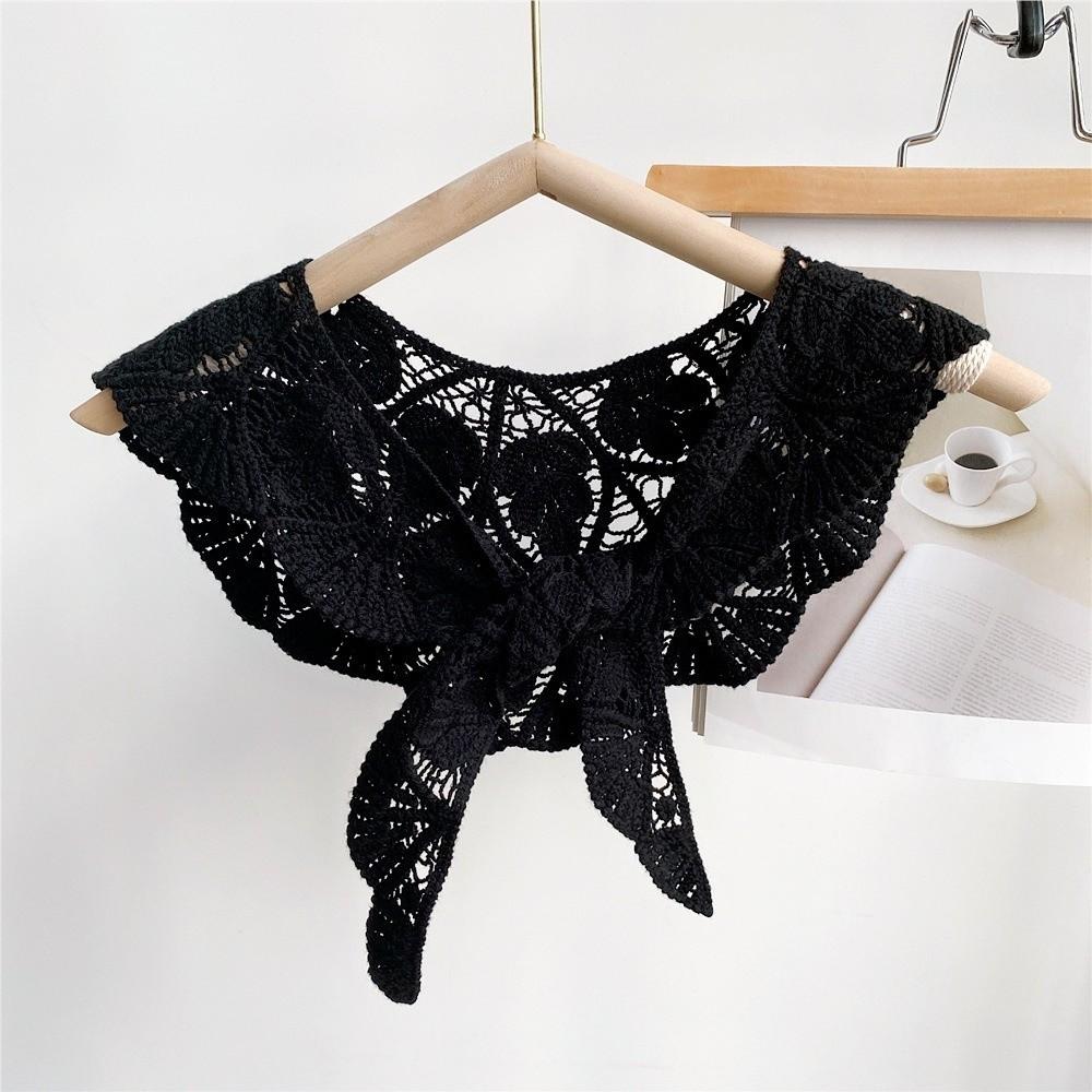 Sweet Solid Color Crochet Detachable Collar Korean Style with Knot Design Leaf Pattern Shawl Hollowed-out Shoulder Wrap Summer чёрный
Sweet Solid Color Crochet Detachable Collar Korean Style with Knot Design Leaf Pattern Shawl Hollowed-out Shoulder Wrap Summer чёрный