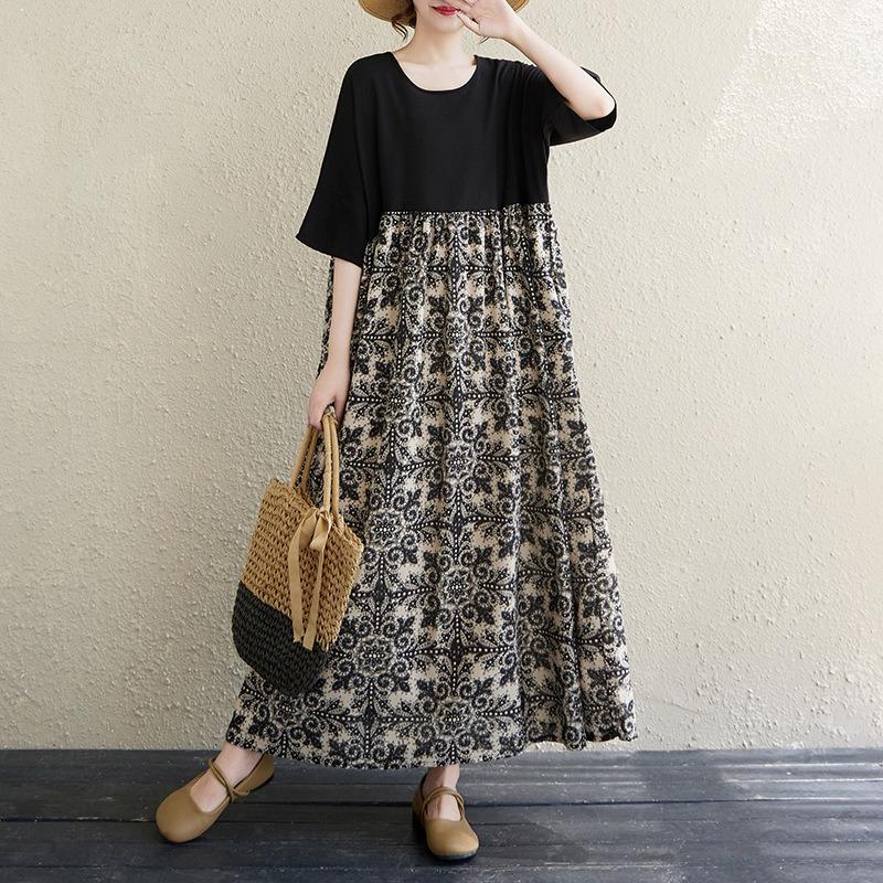 The real shot is the new 125kg fat MM to cover the meat and show thinness, and the color matching cotton and linen dress women s clothing. one size fits all
The real shot is the new 125kg fat MM to cover the meat and show thinness, and the color matching cotton and linen dress women s clothing. one size fits all