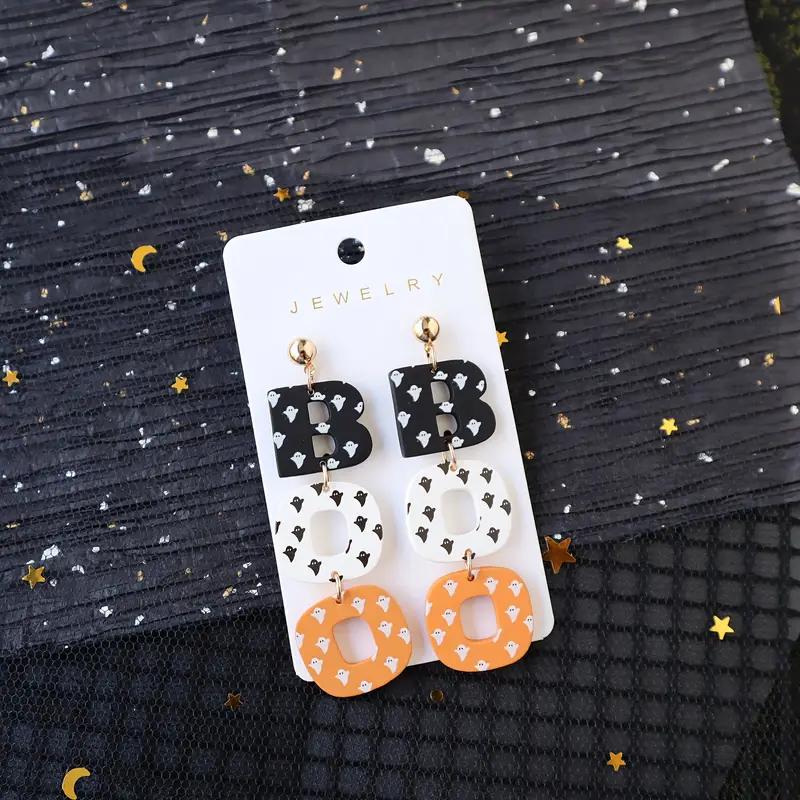 Halloween Acrylic BOO Earrings Ghost Personality Dangle Fun & Quirky Long Earpiece Party Accessory
Halloween Acrylic BOO Earrings Ghost Personality Dangle Fun & Quirky Long Earpiece Party Accessory