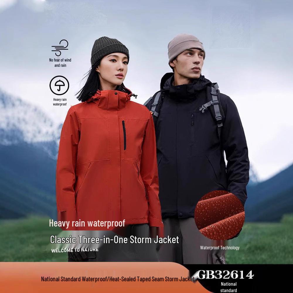 Unisex Vermilion Red 3-in-1 Waterproof & Windproof Hiking Jacket with Fleece Lining for Spring and Autumn L
Unisex Vermilion Red 3-in-1 Waterproof & Windproof Hiking Jacket with Fleece Lining for Spring and Autumn L