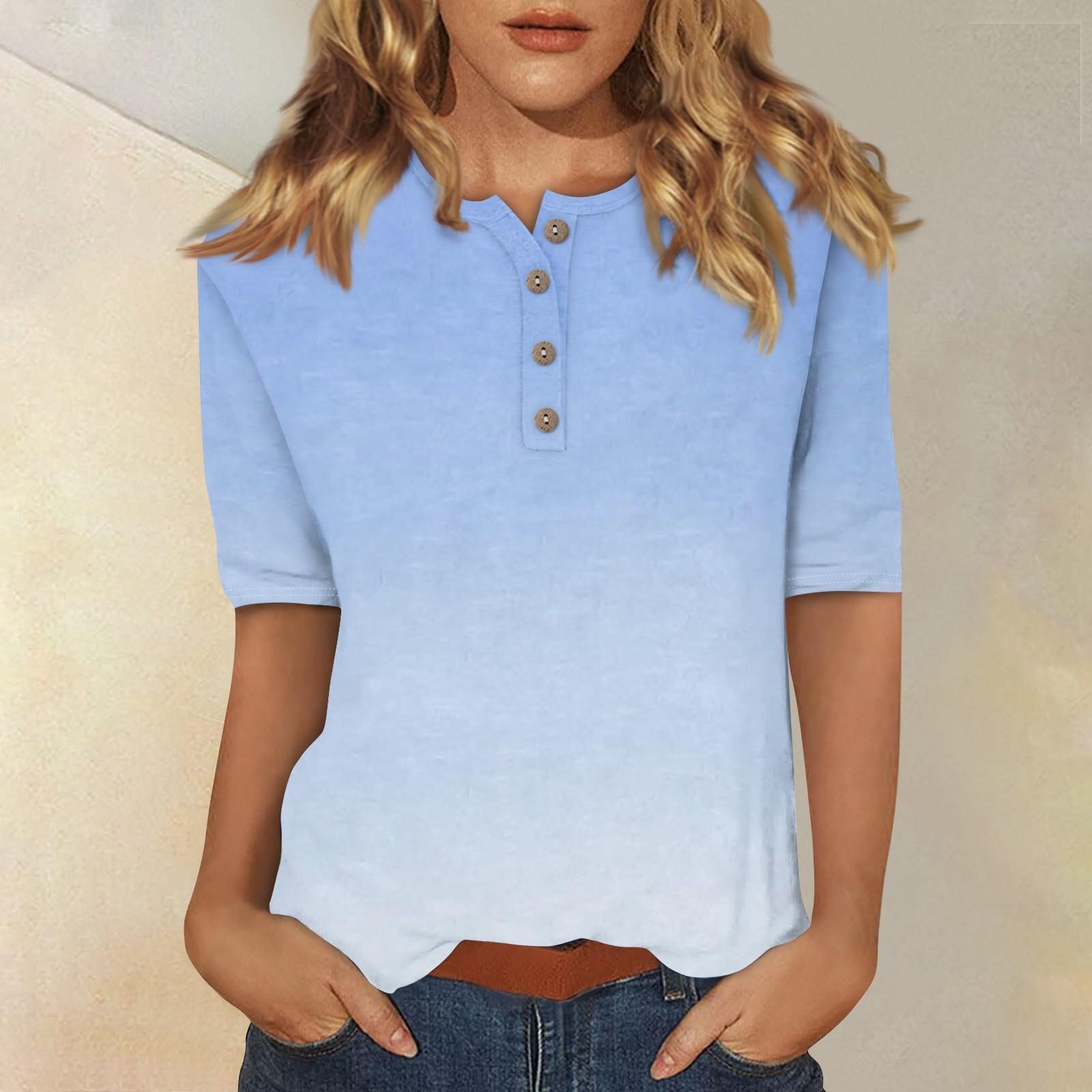 Женский повседневный топ на пуговицах с рукавом 1/2 XL небесно-голубой
Женский повседневный топ на пуговицах с рукавом 1/2 XL небесно-голубой