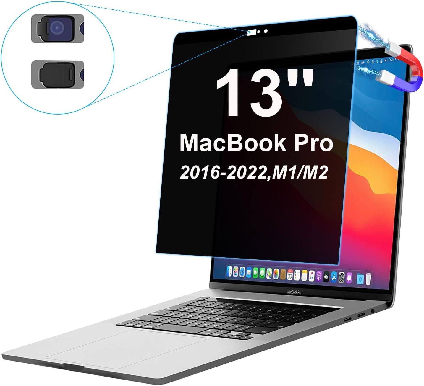 Магнитный экран конфиденциальности для MacBook Pro 13 (Выпущено в 2016-2022 гг.) Защитный экранный фильтр против синего света с крышкой камеры(А2251/А2338 М1/А2338 М2)
Магнитный экран конфиденциальности для MacBook Pro 13 (Выпущено в 2016-2022 гг.) Защитный экранный фильтр против синего света с крышкой камеры(А2251/А2338 М1/А2338 М2)