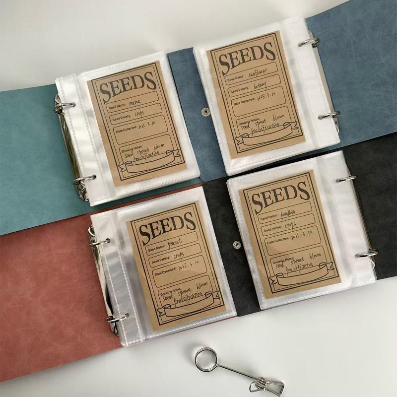 Large Capacity 5inch 2rings Seed Organizer Binder Insertable PU Leather Album for Seed Storage,Gardening Journal,Plant Envelopes
Large Capacity 5inch 2rings Seed Organizer Binder Insertable PU Leather Album for Seed Storage,Gardening Journal,Plant Envelopes