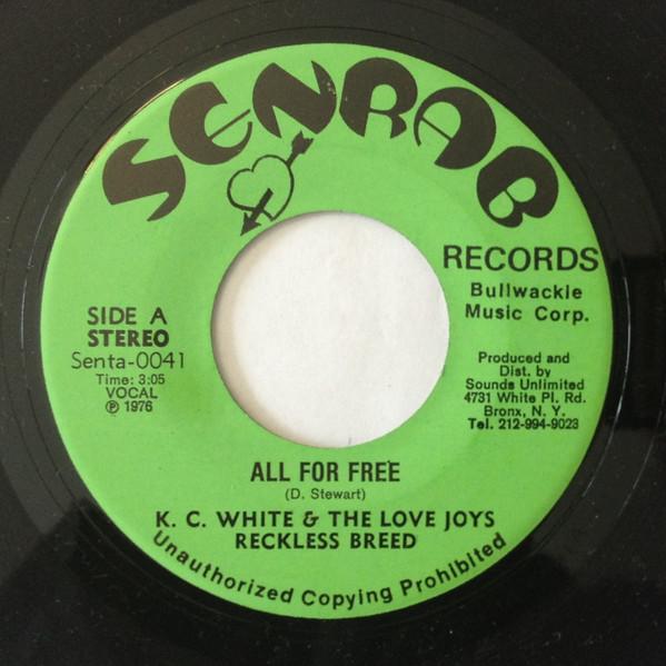 7inch Record K.C. WHITE LOVE JOYS RECKLESS BR All For Free SENTA0041 Senrab Records 1976 US Reggae Ska Dub Used
7inch Record K.C. WHITE LOVE JOYS RECKLESS BR All For Free SENTA0041 Senrab Records 1976 US Reggae Ska Dub Used