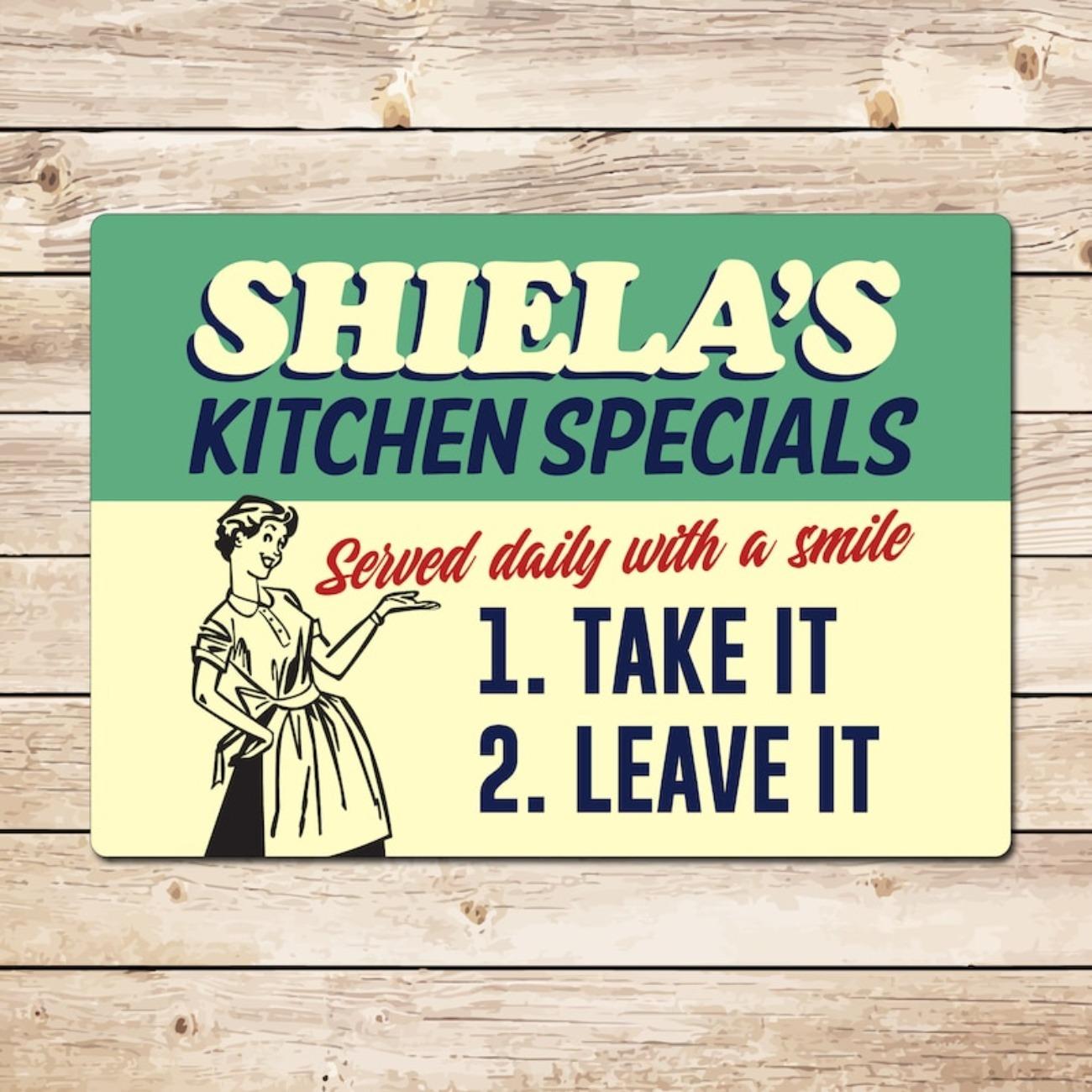 Retro Metal Kitchen Sign Funny Mum Gift Personalized Wall Decor червоний
Retro Metal Kitchen Sign Funny Mum Gift Personalized Wall Decor червоний
