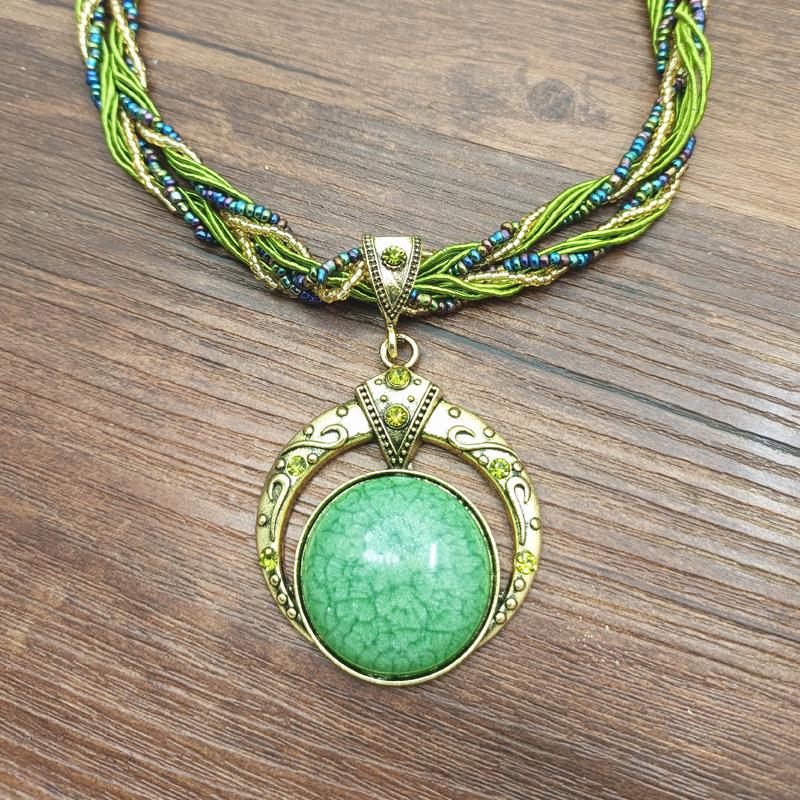 Винтажное ожерелье в богемном стиле, многослойная цепочка из бусин, хрустальная подвеска, ювелирные аксессуары зелёный
Винтажное ожерелье в богемном стиле, многослойная цепочка из бусин, хрустальная подвеска, ювелирные аксессуары зелёный