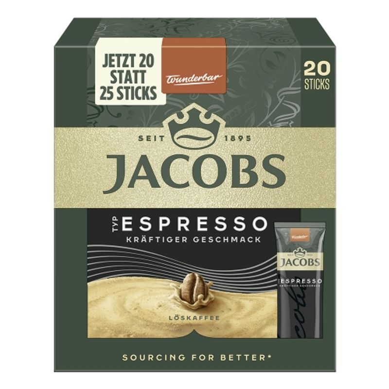 Jacobs Espresso Stick Coffee 20-pack
Jacobs Espresso Stick Coffee 20-pack