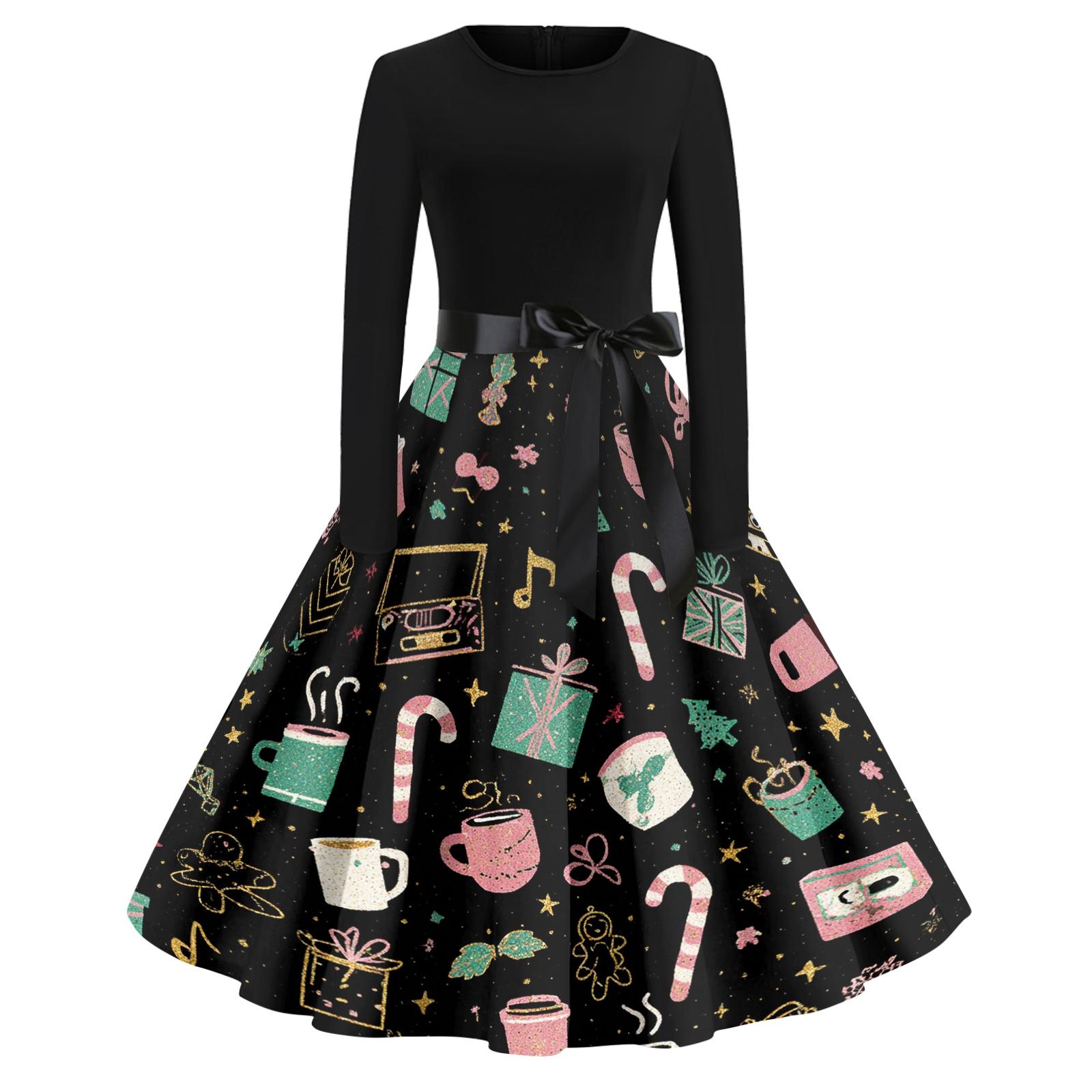 Women s Casual Fashion Round Neck Christmas Printed Vintage Dress L
Women s Casual Fashion Round Neck Christmas Printed Vintage Dress L