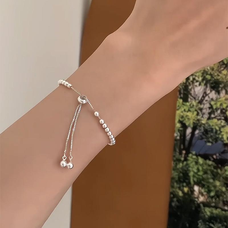Bohemian style geometric chain silver 925 bracelets Fashion simple round beads bracelet for women adjustable jewelry gift срібний
Bohemian style geometric chain silver 925 bracelets Fashion simple round beads bracelet for women adjustable jewelry gift срібний