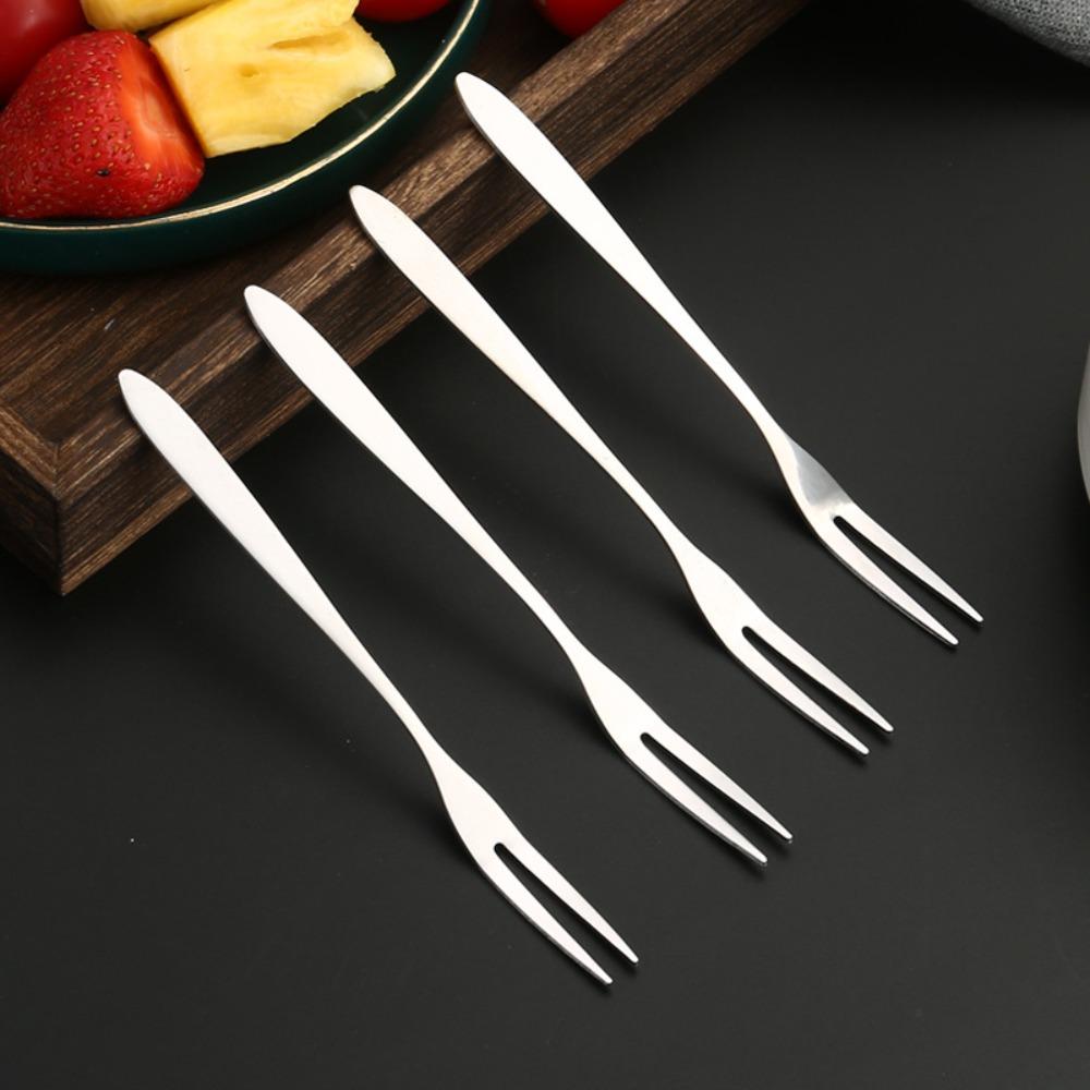 10pcs Two-tine Stainless Steel Fruit Fork Rustproof Mini Fork Tableware Dessert Fork Cake
10pcs Two-tine Stainless Steel Fruit Fork Rustproof Mini Fork Tableware Dessert Fork Cake