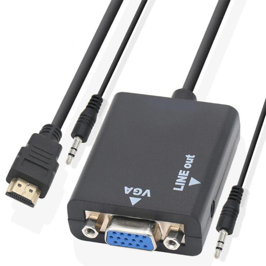 Black HDMI to VGA Converter With 3.5mm audio Cable Video Output Adapter PC DVD 1080P
Black HDMI to VGA Converter With 3.5mm audio Cable Video Output Adapter PC DVD 1080P
