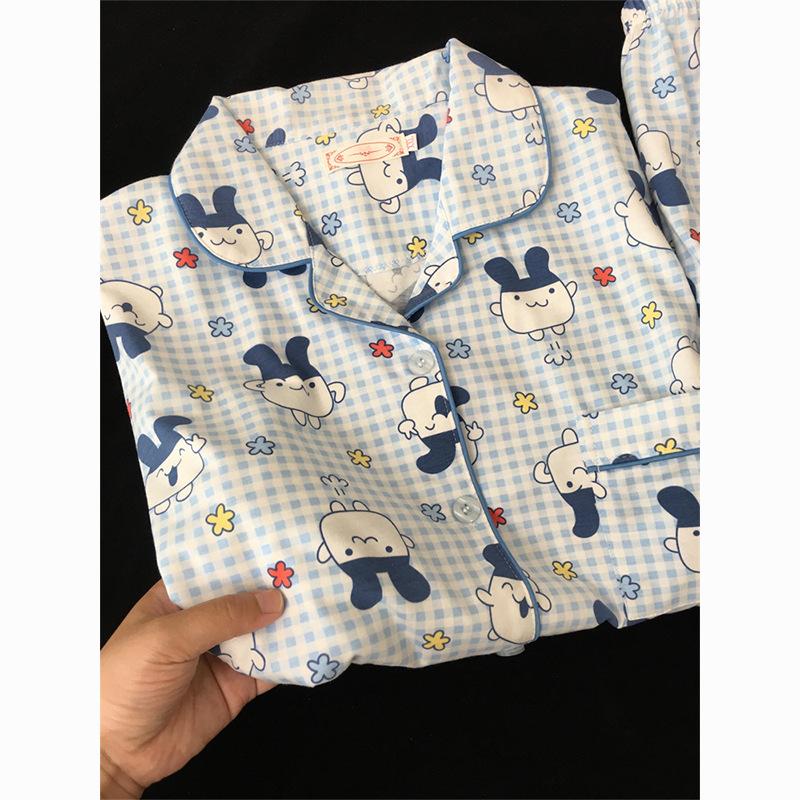 Summer blue plaid Mimi Ji pajamas women can wear outside in summer, short sleeves, shorts sets can wear outside loungewear S
Summer blue plaid Mimi Ji pajamas women can wear outside in summer, short sleeves, shorts sets can wear outside loungewear S
